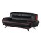 Homeroots 80" Black Leather Sofa With Silver Legs 329455 - alternate 6