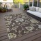 Homeroots 10' X 14' Chocolate Sky Blue And Artichoke Green Floral Washable Indoor Outdoor Area Rug 589463 - alternate 4