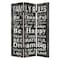 Homeroots 72" Black And White Canvas Folding Three Panel Screen Room Divider 277086 - alternate 1