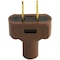 Leviton 15A 125V 2-Wire 2-Pole Vinyl Cord Plug Brown 000-48643 - alternate 2