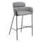 Homeroots 30" Slate Gray And Black Fabric And Steel Bar Height Bar Chair 555662 - alternate 7
