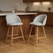 Homeroots Set of Two 27" Gray and Oak Fabric and Metal Low Back Counter Height Swivel Bar Chairs, 2PK 719346 - alternate 4