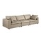 Homeroots 122" Beige Top Grain Leather Reclining Solid Wood Sofa 720405 - alternate 6