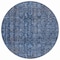 Homeroots 8' Blue And Black Round Damask Washable Indoor Outdoor Area Rug 605087 - alternate 5