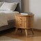 Homeroots 20" Brown Solid Wood Round Two Drawer Nightstand 651566 - alternate 11