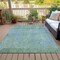 Homeroots 3' X 5' Teal Blue And Ivory Abstract Washable Indoor Outdoor Area Rug 631071 - alternate 6
