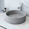 Vigo Windsor Concreto Stone Round Fluted Bathroom Vessel Sink VG04071 - alternate 1