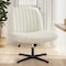 Yssoa Criss Cross Chair Legged, Home Office Desk Chair No Wheels Armless, Wide Seat Swivel Vanity C 3A88FNCHAIROFFICELEABGE01 - alternate 6
