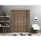 Sartodoors Planum Solid French Double Doors, Planum 0011 Walnut and Aluminum Strips, Wood Solid Panel Frame Tr PLANUM0011DD-WLN-36 - alternate 1