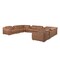Homeroots Chestnut Italian Leather Power Reclining U Shaped Twelve Piece Corner Sectional With Console 632555 - alternate 7