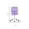 Homeroots Purple and White Adjustable Height Swivel Rolling Office Chair 719302 - alternate 6