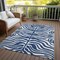 Homeroots 3' X 5' Navy Blue And Ivory Animal Print Washable Indoor Outdoor Area Rug 600630 - alternate 6