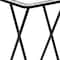 Homeroots 20" Silver and Black Mirrored Glass Faux Crystal And Metal Folding Tray Table 641951 - alternate 5