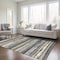 Homeroots 3' X 5' Charcoal Beige And Brown Striped Washable Indoor Outdoor Area Rug 598872 - alternate 6