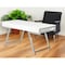Homeroots 63" White and Silver Writing Desk With Three Drawers 482420 - alternate 2