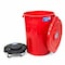 Magnum Tool Red 44 Gallon Trash Can Set, Trash Can, Quiet Dolly, and Reinforced Lid, 1 Set CMTC-CLD0-44R01 - alternate 1