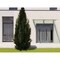 Vdomdoors Front Exterior Prehung Aluminum Double Doors Ronex0130 Grey Top Transom Mirrored Clear Glass Entry RONEX0130DEXD-GRE-W72+14xH96+14-LH-I - alternate 3