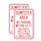 Signmission Dumpster Area Parking Rule Sign No Parking Within 50 Ft, 18'' X 24'', Heavy Gauge Aluminum, 2PK A-1824-2PACK-24121 - alternate 1