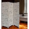 Homeroots 71" Beige and Black Fabric Folding Three Panel Screen Room Divider 379907 - alternate 3