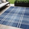 Homeroots 5' X 8' Navy Blue Black And Ivory Plaid Washable Indoor Outdoor Area Rug 596346 - alternate 1