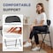 Simple Deluxe Folding Chairs with Leather Padded Cushion Seats and Durable Metal Frame, Vinyl Black, 2PK 3A88FNCHARFOLDBLKX2 - alternate 6