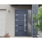 Vdomdoors Steel Door Deux 1105 Gray Graphite Sidelight Exterior Window Stainless Inserts Single Modern Painte DEUX1105EXD-GRE-W36+12xH80-LH-O - alternate 11