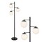 Jonathan Y Ellie 66" 3-Light Mid-Century Modern Metal LED Floor Lamp w/ Triple Frosted Globe Shades, Black/White JYL3087B - alternate 1