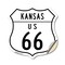 Signmission Kansas Route Marker Shield Sign Us 66, 18 Inch X 18 Inch, Vinyl Decal SHI-D-18-384 - alternate 1