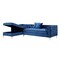 Homeroots Navy Blue Velvet Rectangular Sofa and Chaise Sectional And Toss Pillows 630403 - alternate 9