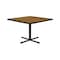 Correll Square Cafe Bistro and Breakroom Pedestal Table, High Pressure Laminate Top, Medium Oak BXT36S-06 - alternate 1