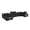 Homeroots Black Italian Leather Power Reclining U Shaped Eight Piece Corner Sectional With Console 634677 - alternate 12