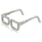 Homeroots 7" Silver Aluminum Textured Square Eyeglasses Tabletop Sculpture 354795 - alternate 1