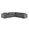 Homeroots Gray Italian Leather Modular L Shaped Six Piece Corner Sectional With Console 534865 - alternate 1