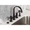 Kingston Brass Bridge Kitchen Faucet with Brass Sprayer, Oil Rubbed Bronze KS8265DLBS - alternate 4