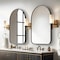 Homeroots Set of Two Black Arch Iron Framed Bathroom Vanity Mirror 565034 - alternate 5