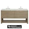 James Martin Vanities Lucian 72'' D Vanity, Pebble Oak w/ Victorian Sil Silestone Top w/FreePower Wireless Charger D704-V72-PBO-FVSL - alternate 1