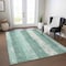 Homeroots 9' X 12' Pale Aqua And Teal Blue Striped Washable Indoor Outdoor Area Rug 617852 - alternate 8