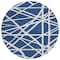 Homeroots 8' Navy Blue And Ivory Round Geometric Washable Indoor Outdoor Area Rug 600476 - alternate 6