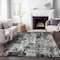 Homeroots 9' X 12' Black And Gray Abstract Washable Indoor Outdoor Area Rug 597936 - alternate 6