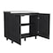 Homeroots 35" X 39" Dark Gray And Silver Stainless Steel and Wood Utility Cabinet With Sink 546612 - alternate 9