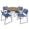 Regency Round Kahlo Breakroom Table W/ 4 Zeng Stack Chairs, 48 in W, 48 in L, Noble Oak TPL48RNDNOCM44BE - alternate 1
