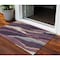 Homeroots 3' X 5' Plum Purple And Ivory Abstract Washable Indoor Outdoor Area Rug 600984 - alternate 1