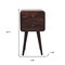Homeroots 22" Brown Solid Wood Square Two Drawer Nightstand 651793 - alternate 6