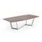 Homeroots 107" Walnut And Silver Rectangular Manufactured Wood And Iron Dining Table 486039 - alternate 1
