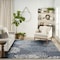 Homeroots 9' X 12' Navy Blue Floral Indoor Outdoor Area Rug 573232 - alternate 8
