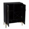 Homeroots Modern Rustic Black Gold and Faux Rattan Bar Cabinet 401699 - alternate 8