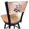 Holland Bar Stool Co 36" Blk Wrinkle Wichita State Swivel Bar Stool, Laser Engraved Back L03836BWMedMplAWichStMedMpl - alternate 1