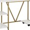 Homeroots 47" Gold Wood and Stainless Steel Computer Desk 723731 - alternate 8