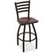 Holland Bar Stool Co 30" Swivel Bar Stool, Black Wrinkle, Dark Cherry Maple Seat 41030BWDCMpl - alternate 1