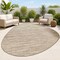 Jonathan Y Callan Modern Rustic Abstract Beige/Brown 9 ft. x 12 ft. Indoor/Outdoor Shaped Area Rug SHP202B-9 - alternate 1